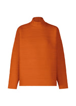 A product shot of the PLEATS PLEASE ISSEY MIYAKE CREPE KNIT clothing in dark orange (33).