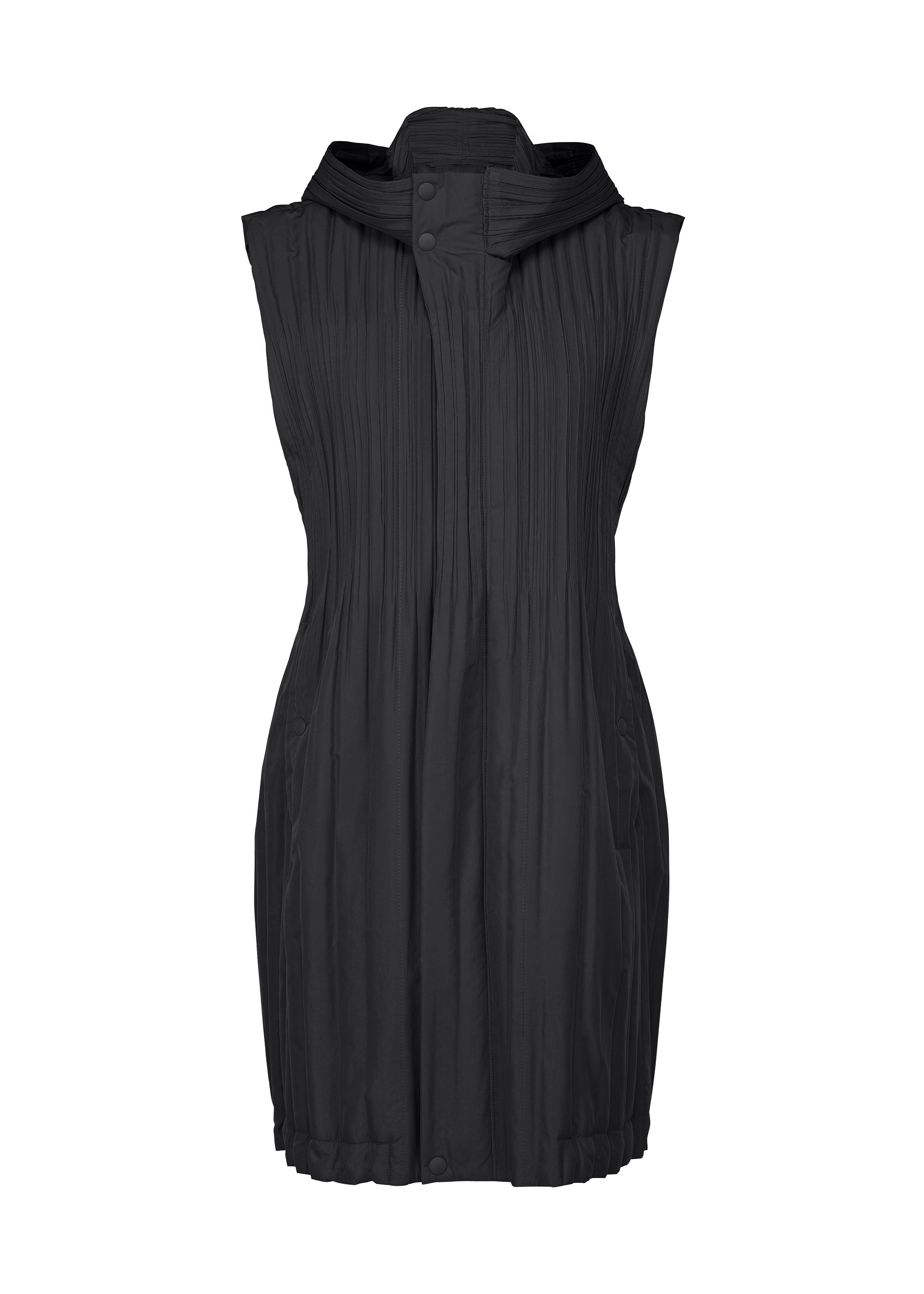 PADDED PLEATS COAT Vest Black