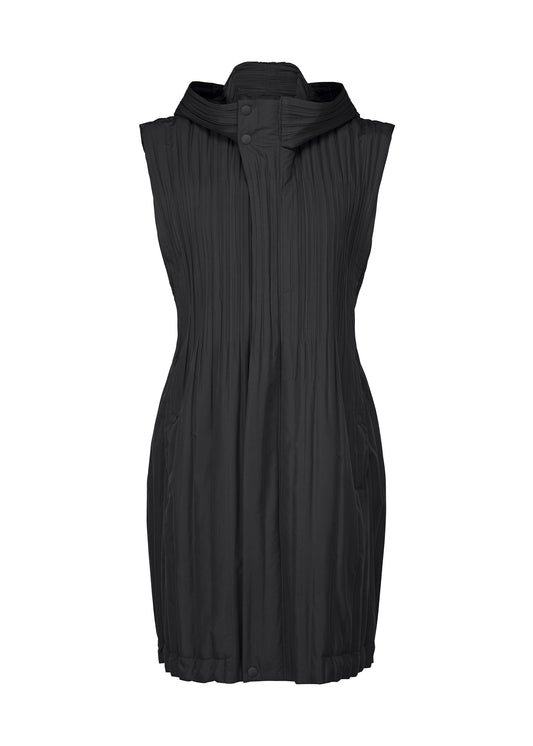 PADDED PLEATS COAT Vest Black