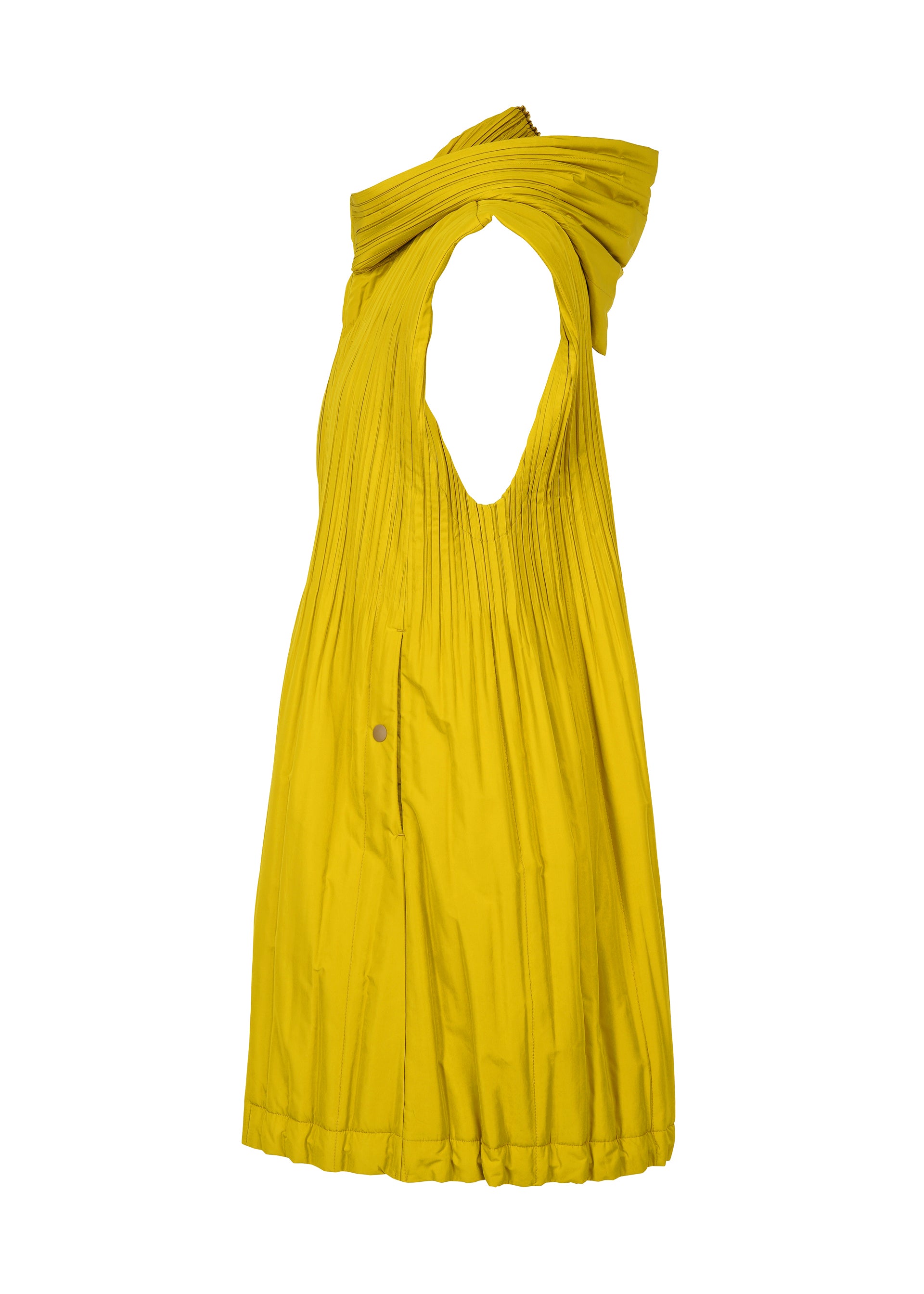 PADDED PLEATS COAT Vest Brown Red