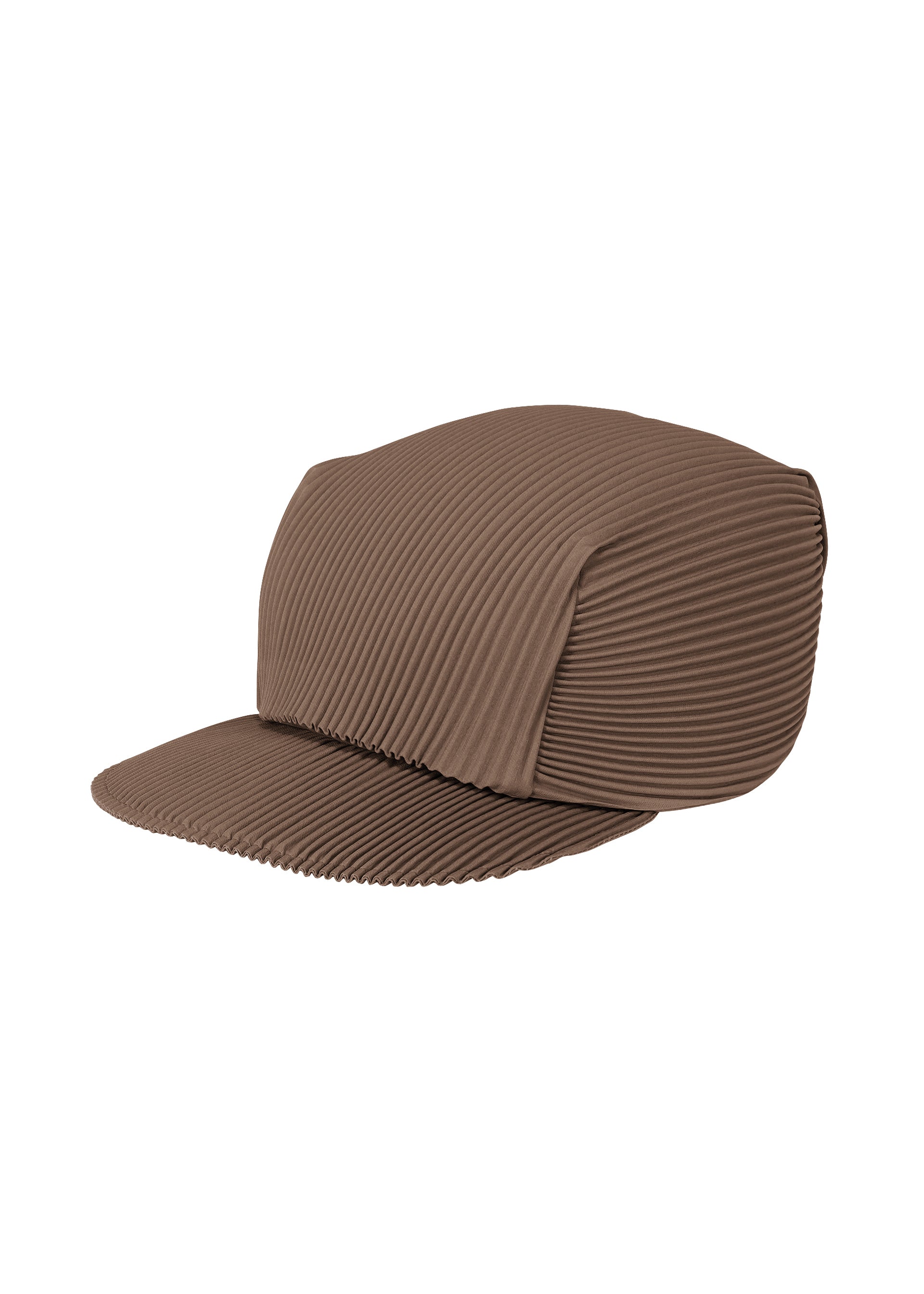 A product shot of the PLEATS PLEASE ISSEY MIYAKE PLEATS CAP hat in brown (44).