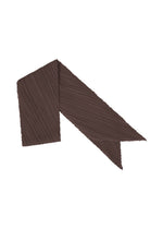 A product shot of the PLEATS PLEASE ISSEY MIYAKE MONTHLY SCARF JULY stole in dark brown.