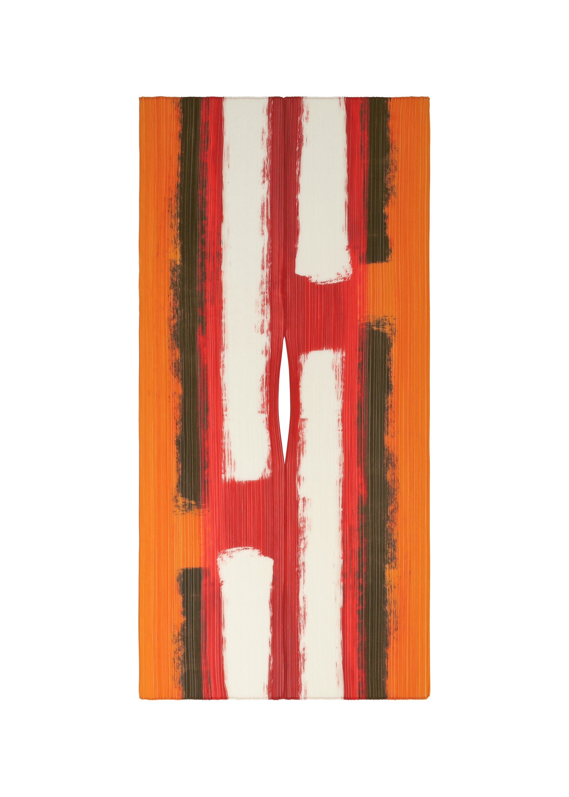 A product shot of the PLEATS PLEASE ISSEY MIYAKE JUMP MADAME T stole in red.