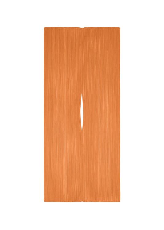 A product shot of the PLEATS PLEASE ISSEY MIYAKE MADAME T AUGUST stole in apricot (57).