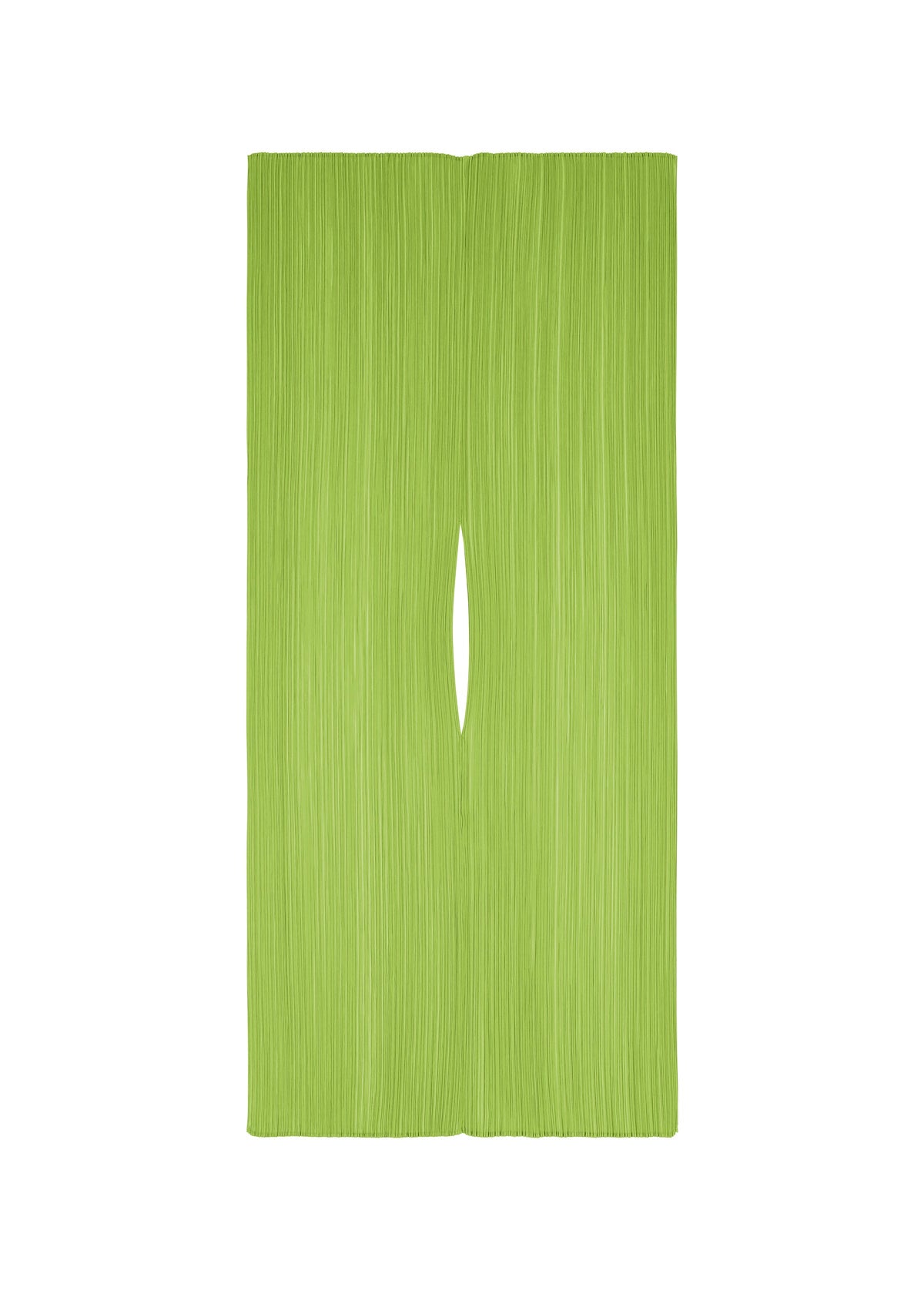A product shot of the PLEATS PLEASE ISSEY MIYAKE MADAME T AUGUST stole in yellow green (58).