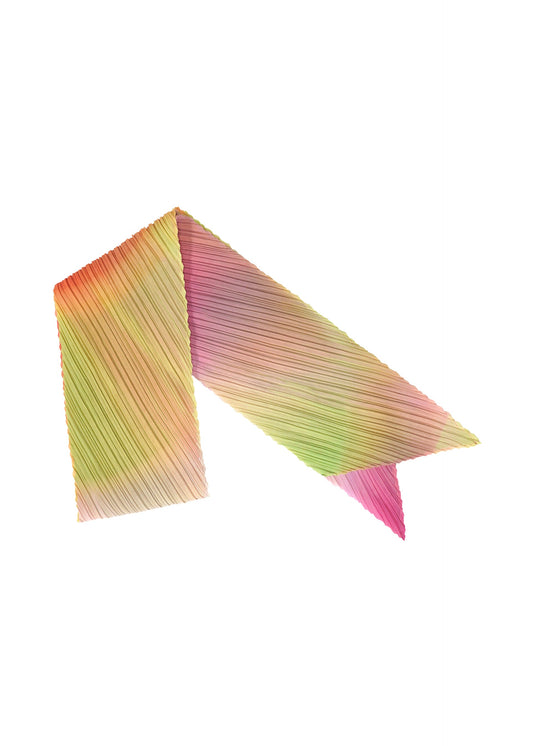 A product shot of the PLEATS PLEASE ISSEY MIYAKE GROOVE SCARF stole in bright pink (27).