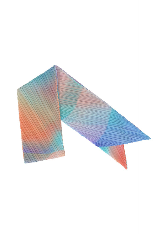 A product shot of the PLEATS PLEASE ISSEY MIYAKE GROOVE SCARF stole in blue (72).