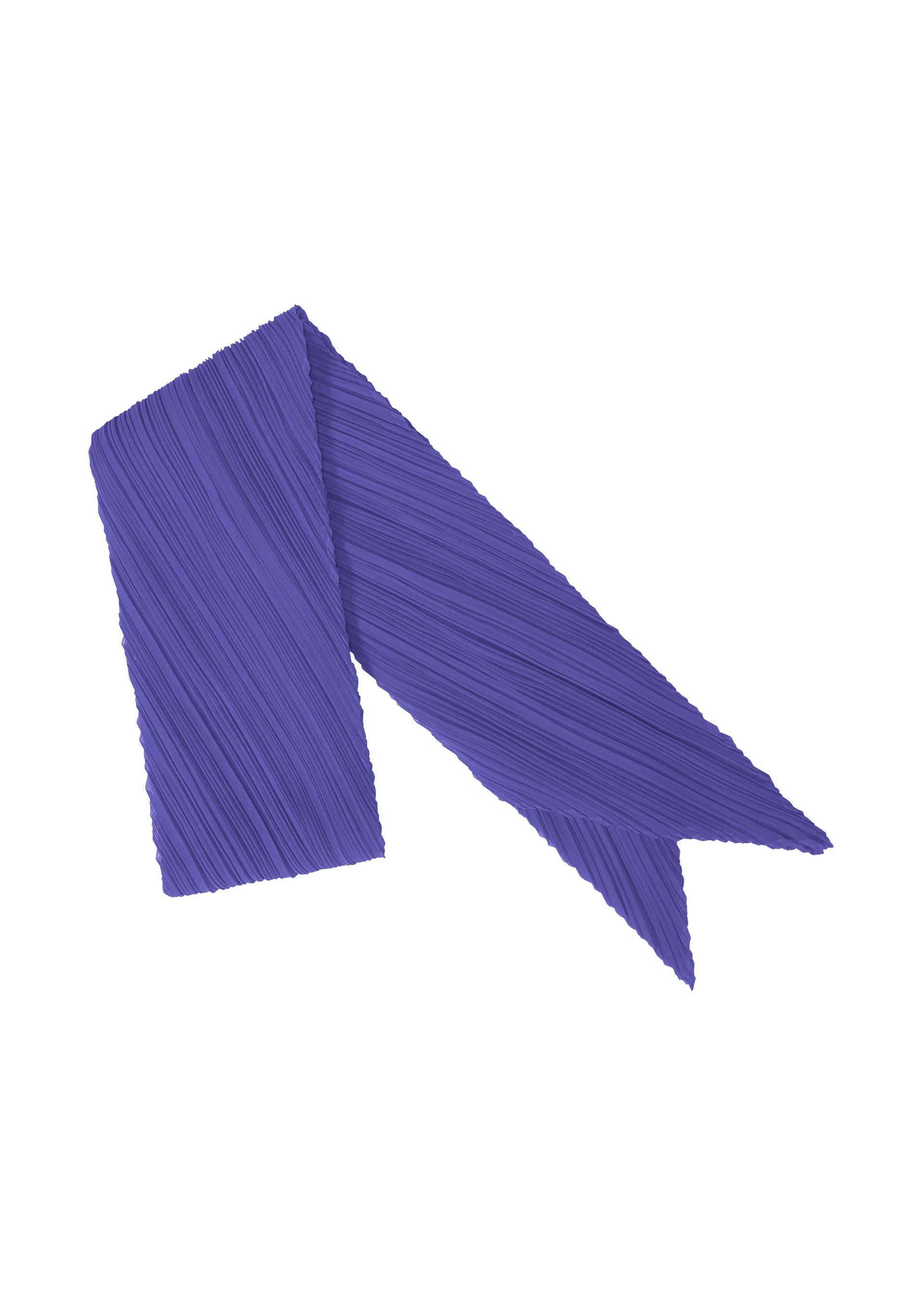 A product shot of the PLEATS PLEASE ISSEY MIYAKE MONTHLY SCARF SEPTEMBER stole in deep blue (76).