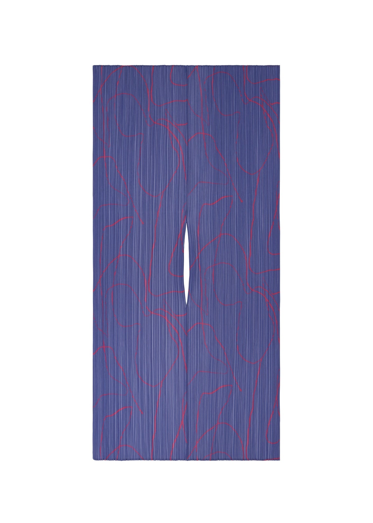 A product shot of the PLEATS PLEASE ISSEY MIYAKE PAUSE MADAME T stole in blue (72).