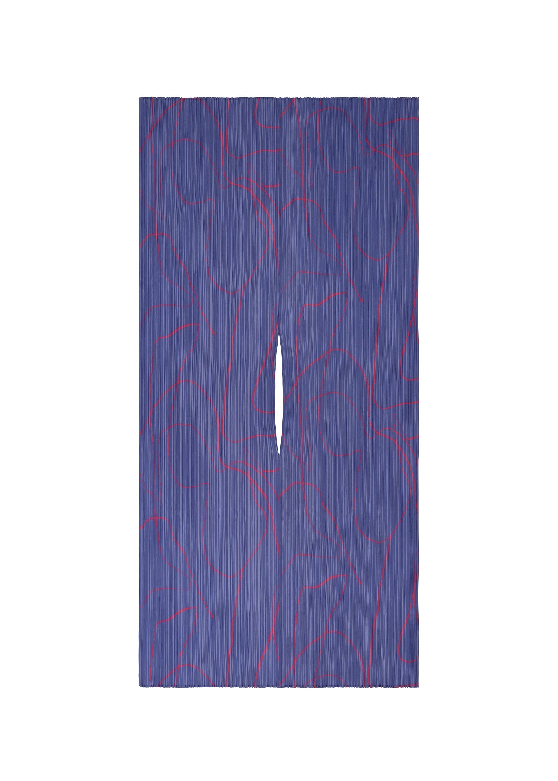A product shot of the PLEATS PLEASE ISSEY MIYAKE PAUSE MADAME T stole in blue (72).