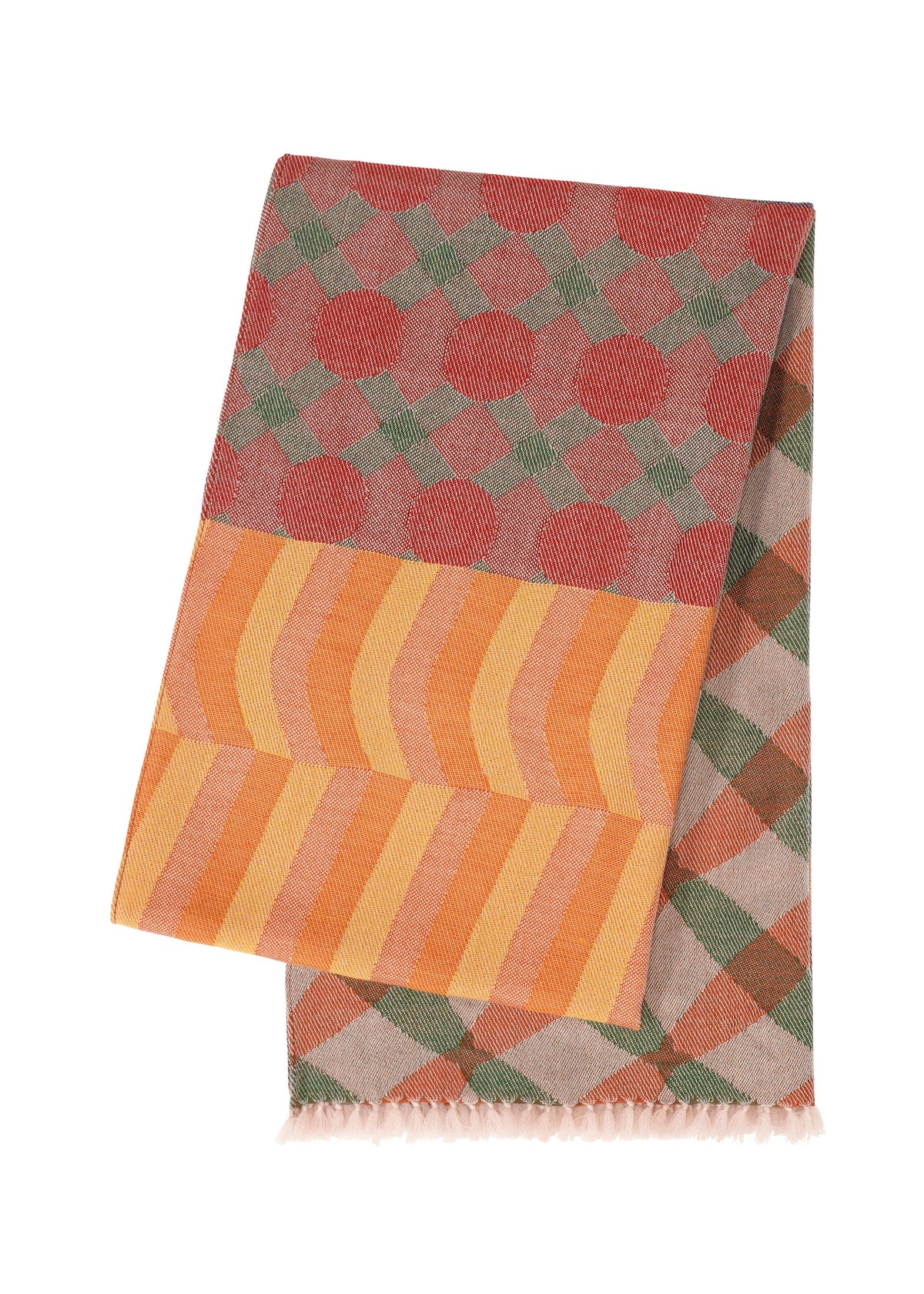 A product shot of the PLEATS PLEASE ISSEY MIYAKE HARMONY WOOL SCARF accessories in pink (22).