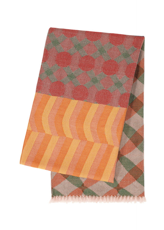 A product shot of the PLEATS PLEASE ISSEY MIYAKE HARMONY WOOL SCARF accessories in pink (22).