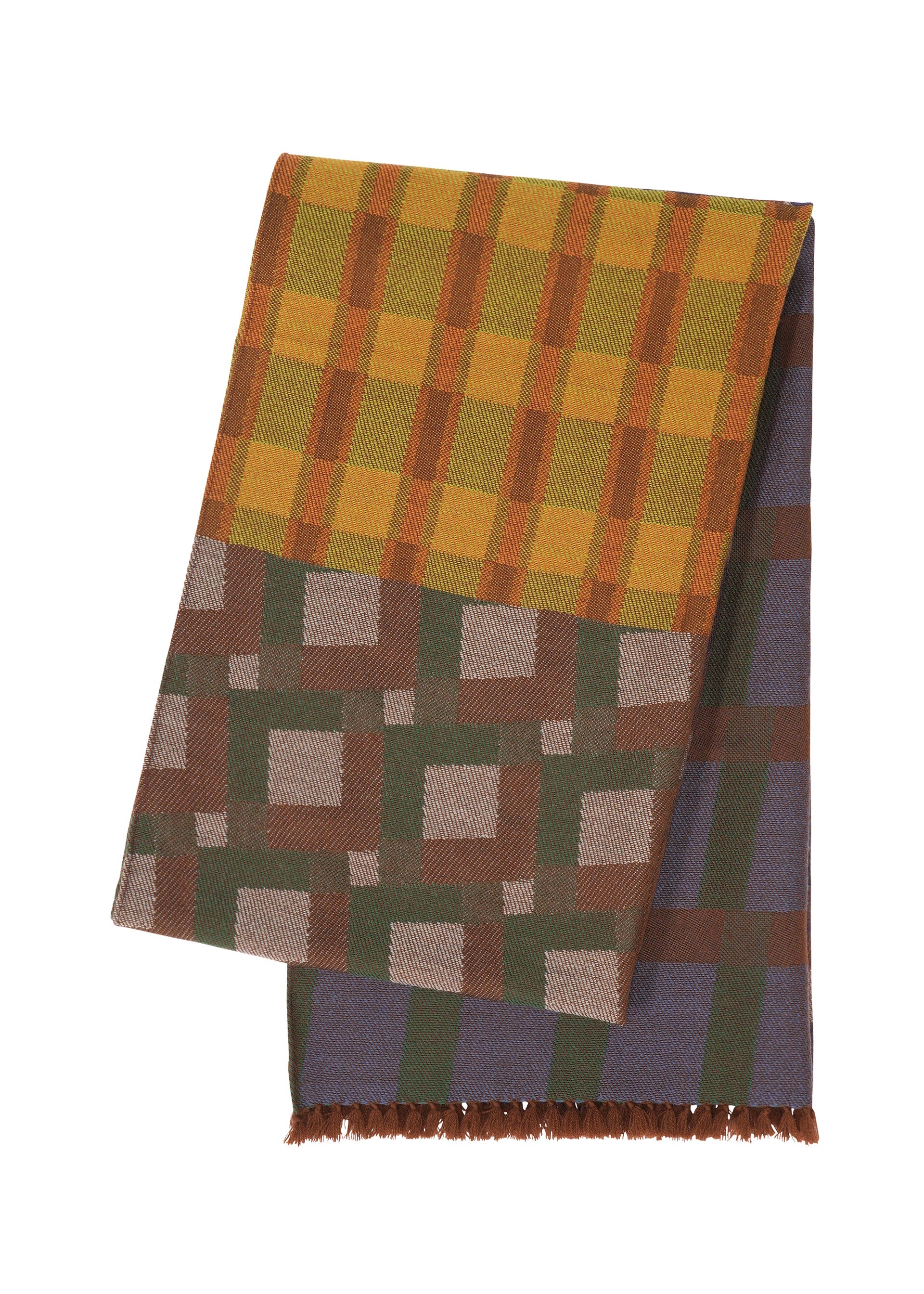 A product shot of the PLEATS PLEASE ISSEY MIYAKE HARMONY WOOL SCARF accessories in blue (72).