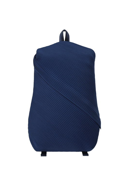 A product shot of the PLEATS PLEASE ISSEY MIYAKE BIAS PLEATS BACKPACK bag in blue.