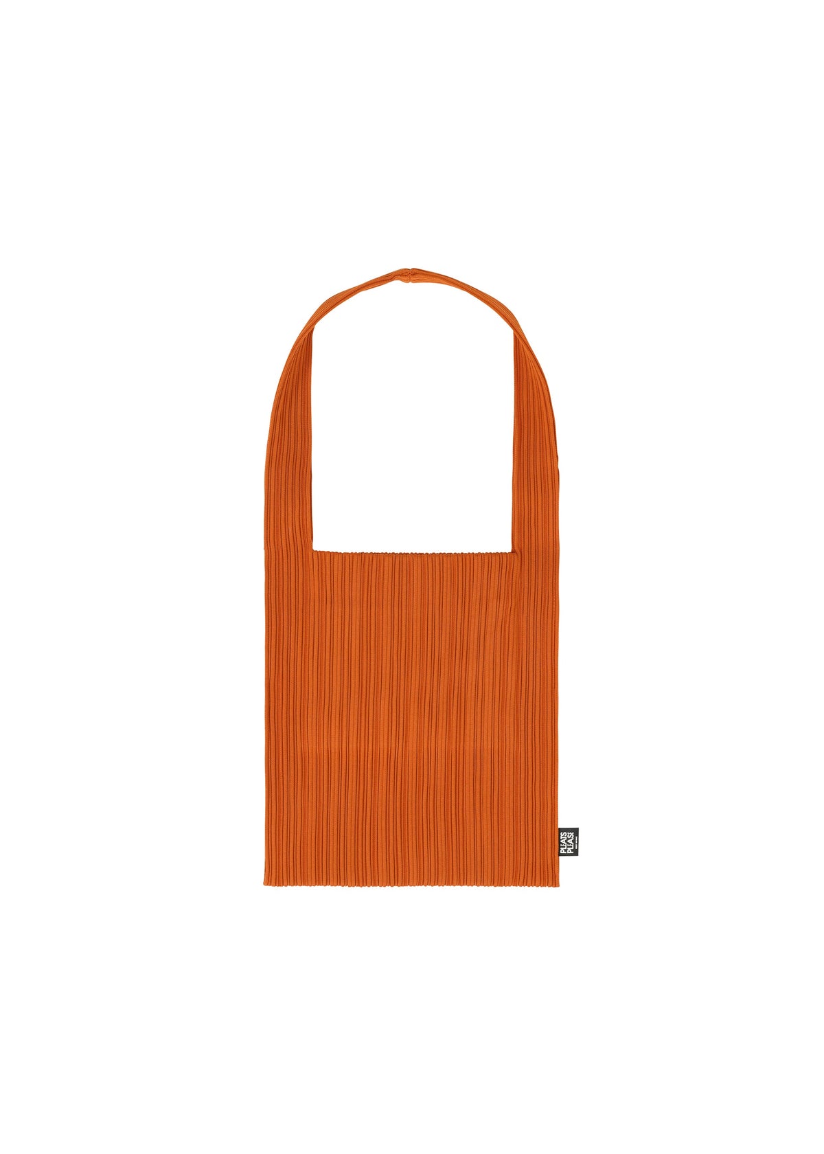 A product shot of the PLEATS PLEASE ISSEY MIYAKE CREPE KNIT BAG bags in dark orange (33).