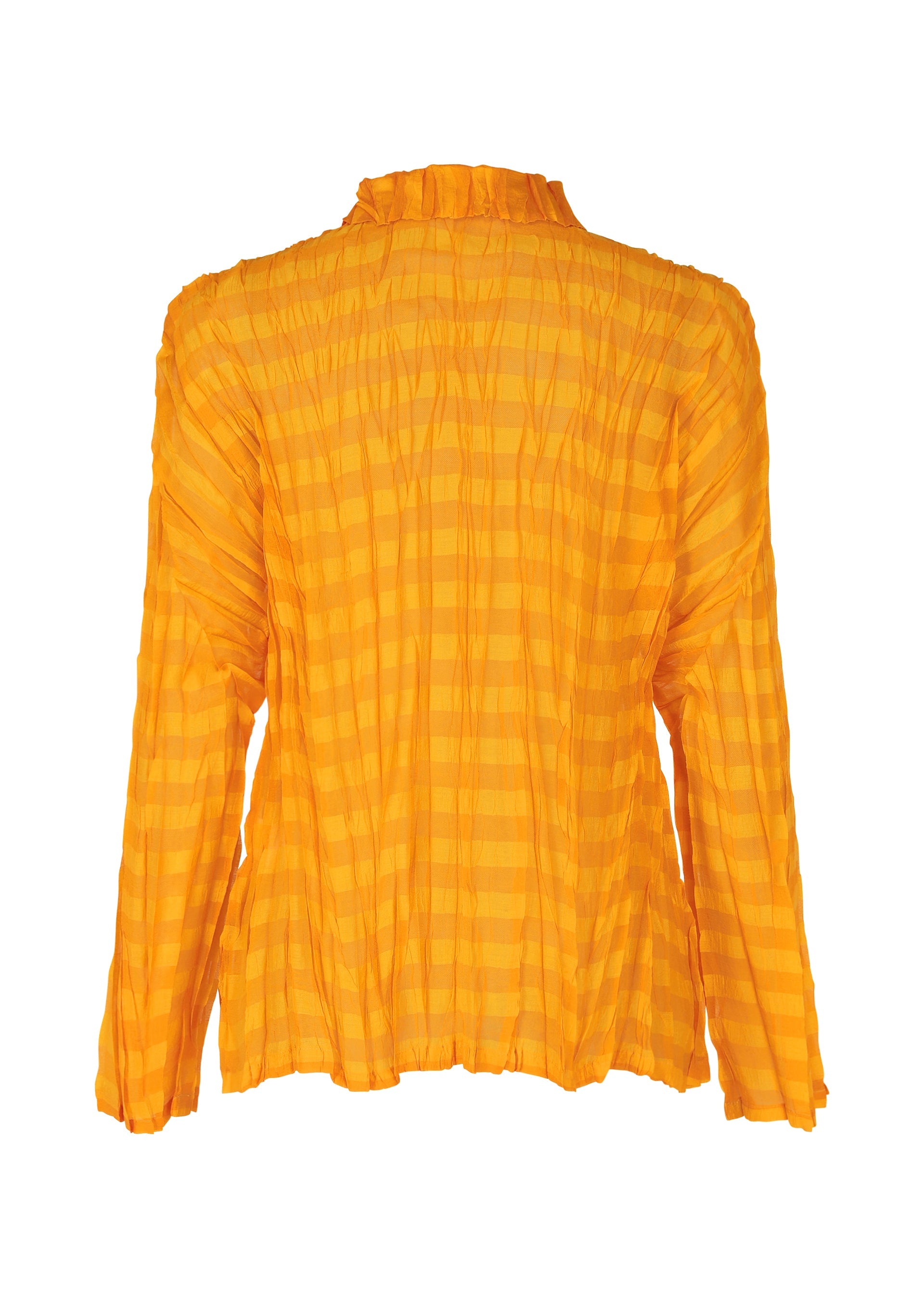 A detail shot of the PLEATS PLEASE ISSEY MIYAKE TWISTED BORDER SHIRT shirt.