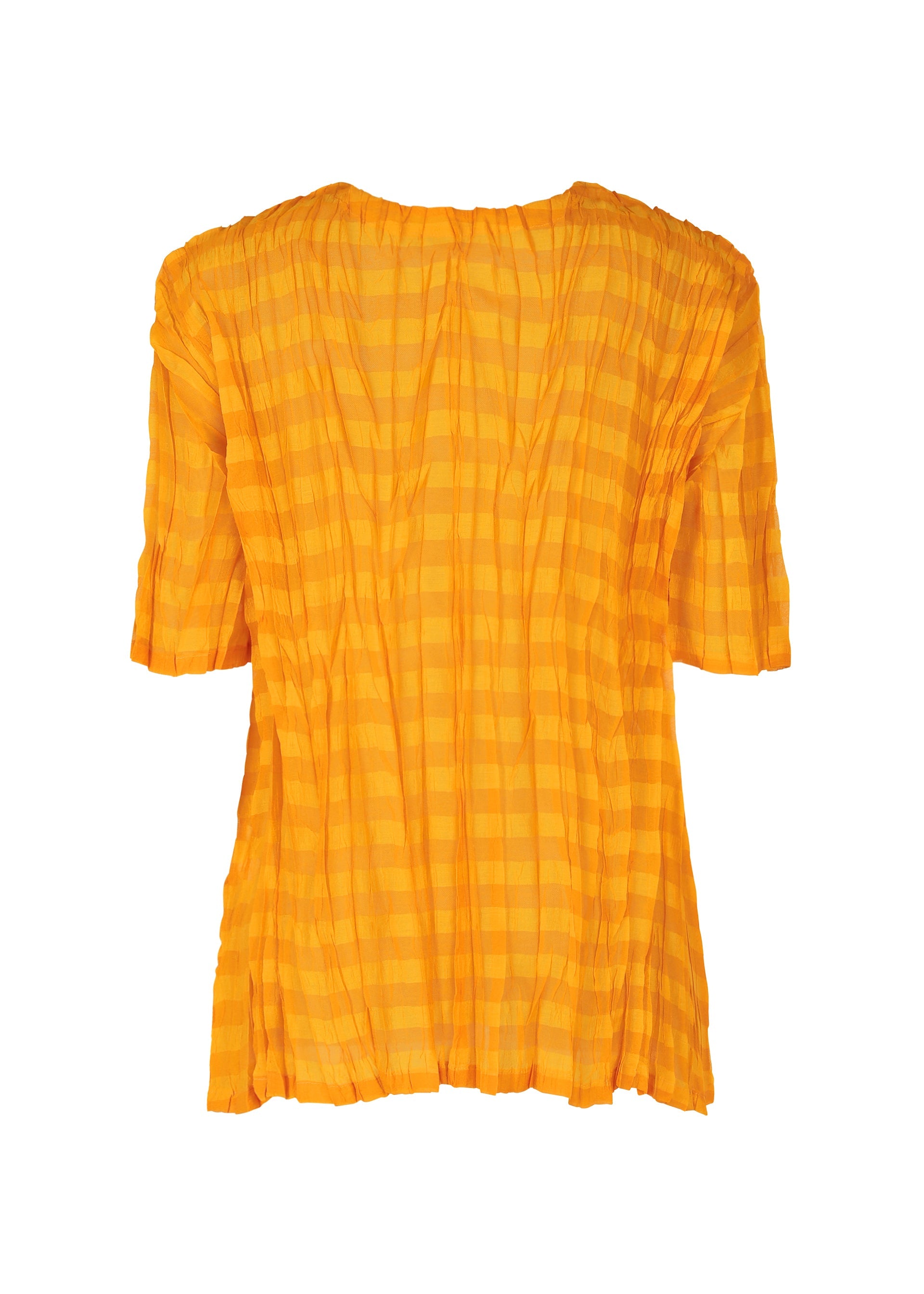 A detail shot of the PLEATS PLEASE ISSEY MIYAKE TWISTED BORDER SHIRT shirt.