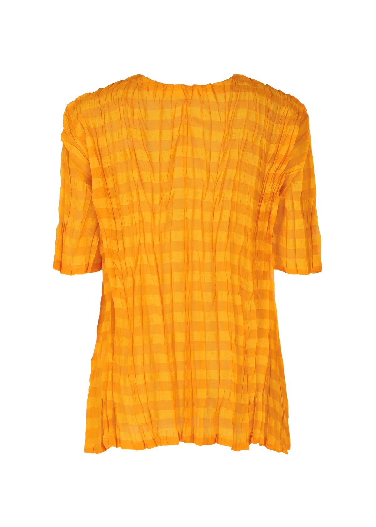 A detail shot of the PLEATS PLEASE ISSEY MIYAKE TWISTED BORDER SHIRT shirt.