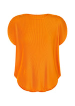 A product shot of the PLEATS PLEASE ISSEY MIYAKE MIST APRIL shirt in mandarin orange (34).