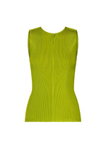 A product shot of the PLEATS PLEASE ISSEY MIYAKE MIST JUNE shirt in yellow green.