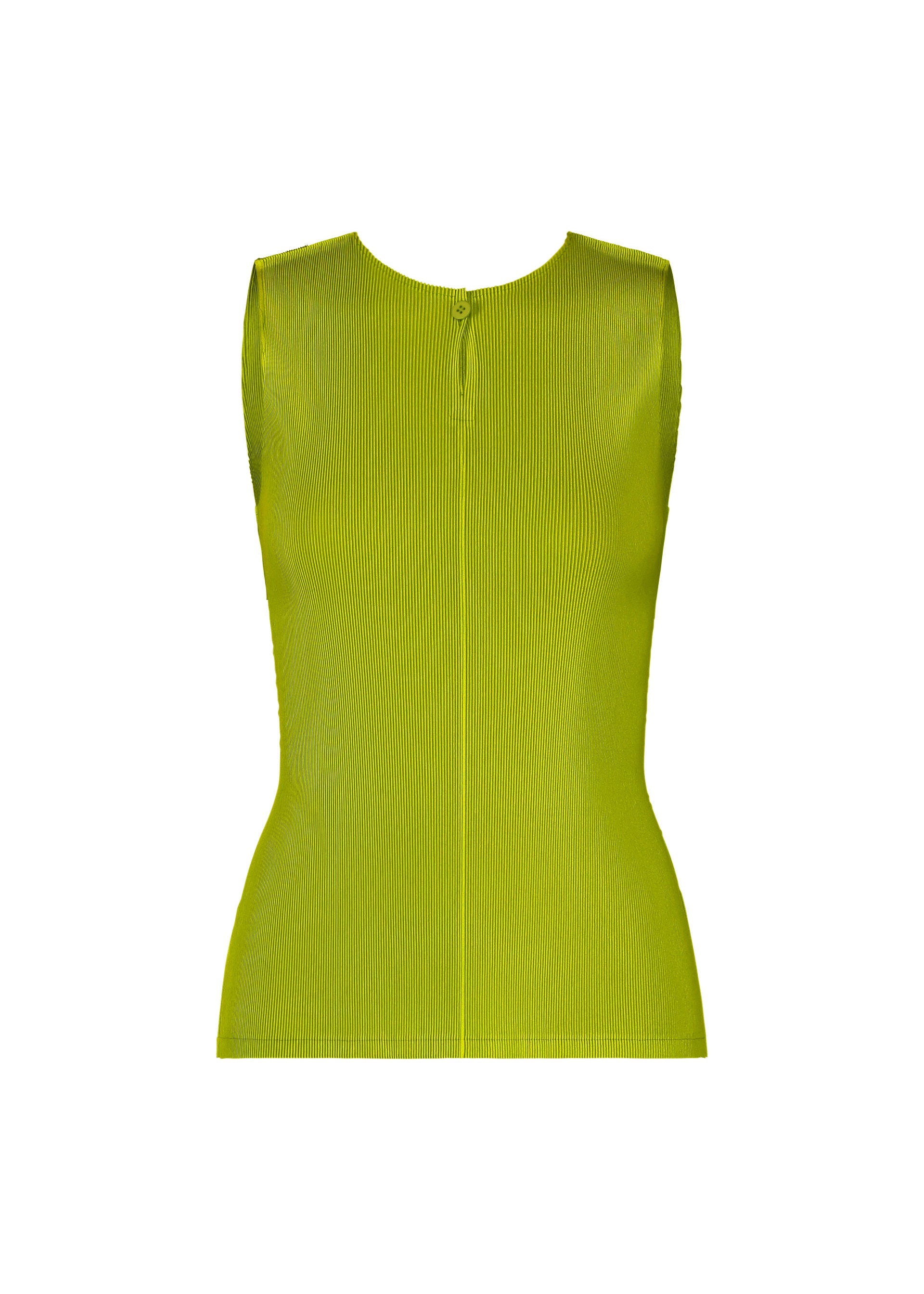 A product shot of the PLEATS PLEASE ISSEY MIYAKE MIST JUNE shirt in yellow green.
