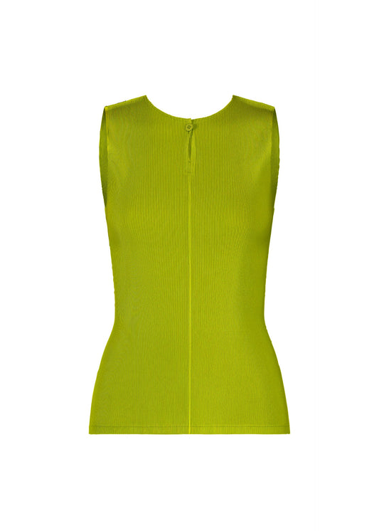 A product shot of the PLEATS PLEASE ISSEY MIYAKE MIST JUNE shirt in yellow green.