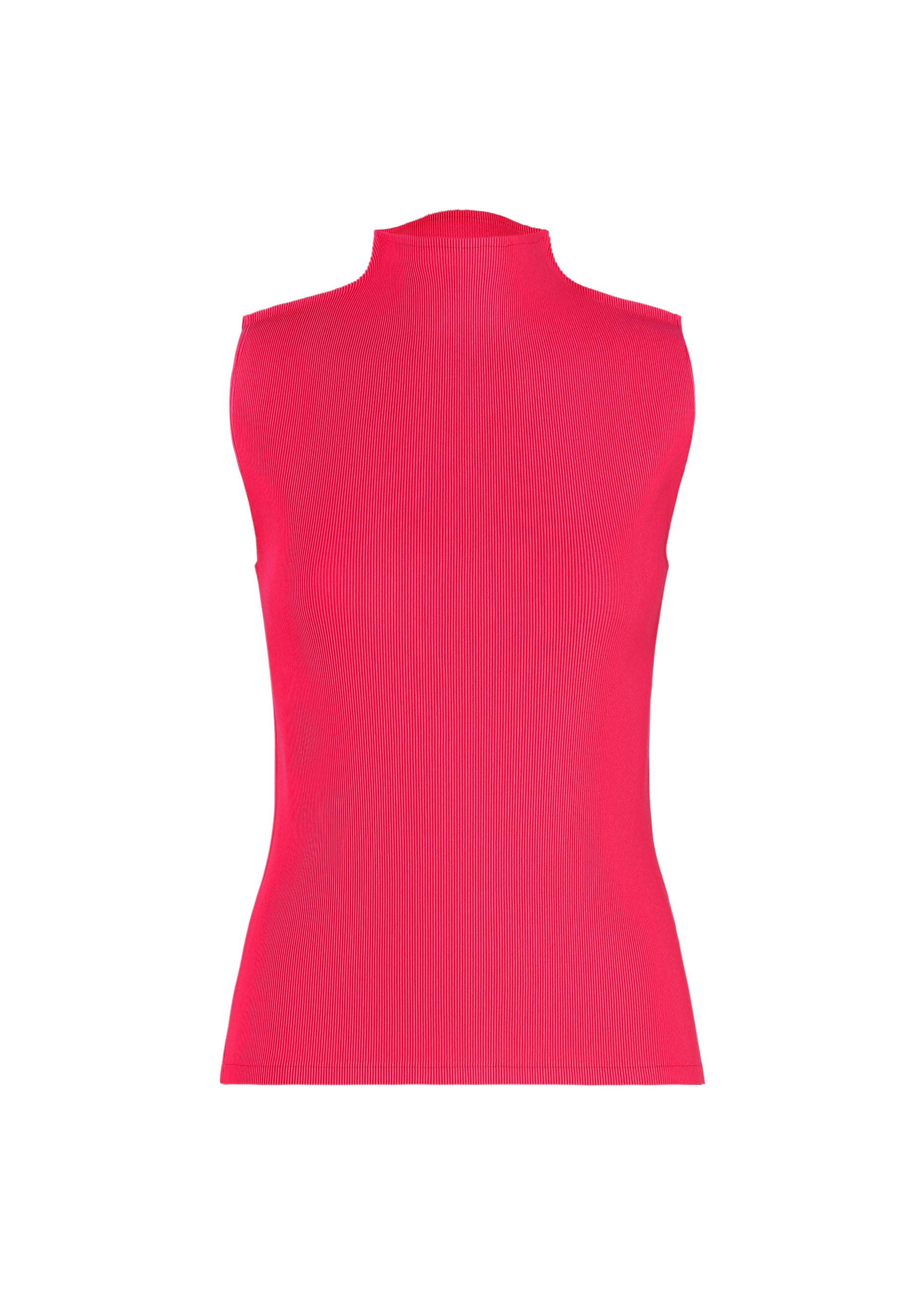 A product shot of the PLEATS PLEASE ISSEY MIYAKE MIST JUNE shirt in bright pink.