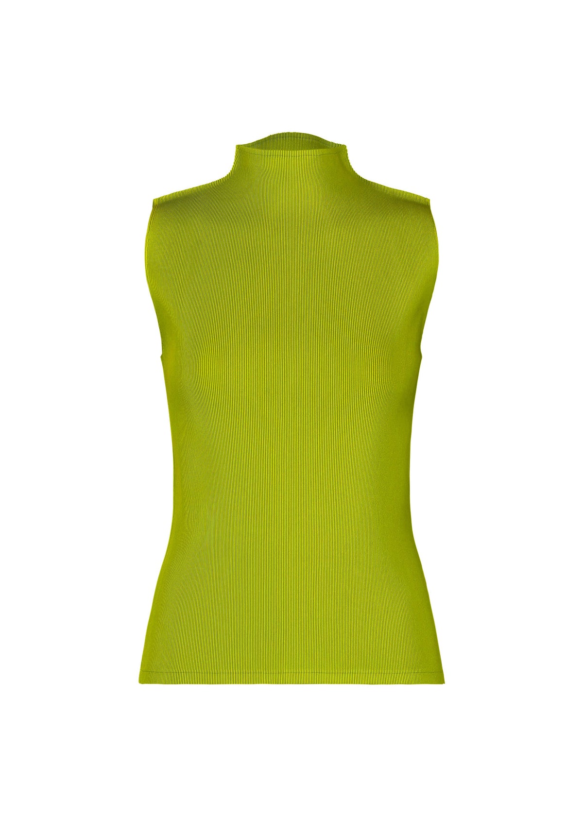 A product shot of the PLEATS PLEASE ISSEY MIYAKE MIST JUNE shirt in yellow green.