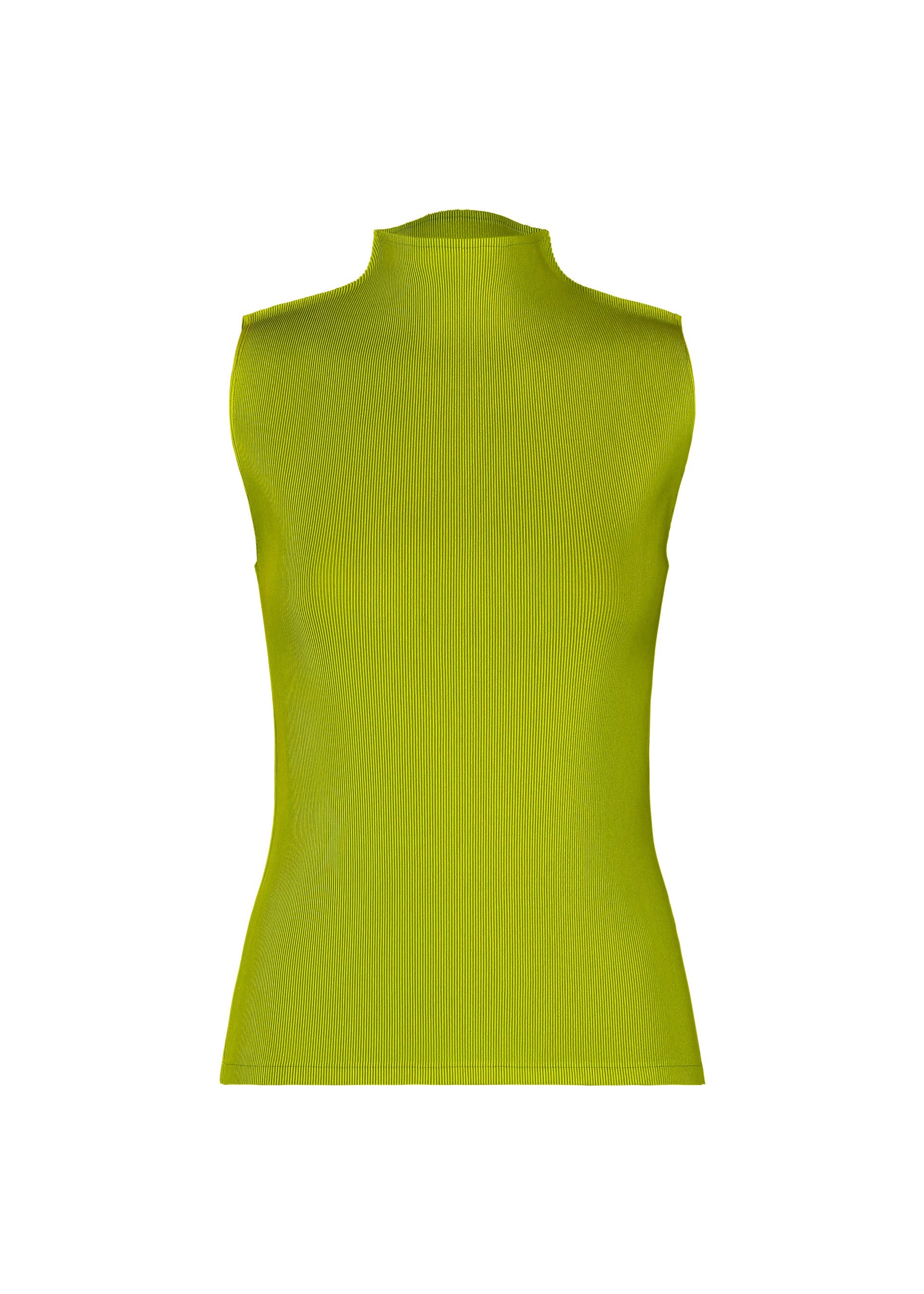 A product shot of the PLEATS PLEASE ISSEY MIYAKE MIST JUNE shirt in yellow green.