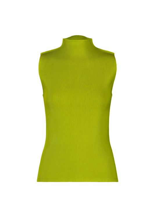 A product shot of the PLEATS PLEASE ISSEY MIYAKE MIST JUNE shirt in yellow green.