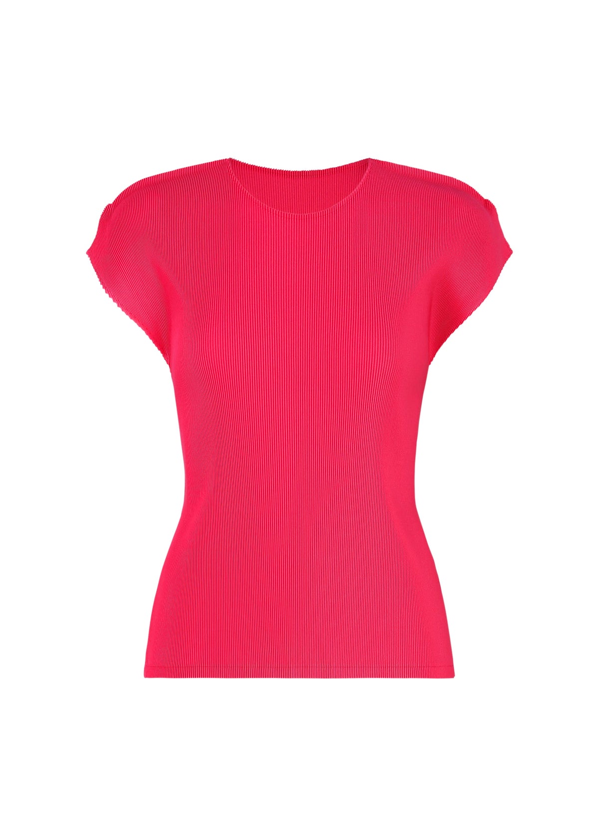A product shot of the PLEATS PLEASE ISSEY MIYAKE MIST JUNE shirt in bright pink.