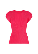 A product shot of the PLEATS PLEASE ISSEY MIYAKE MIST JUNE shirt in bright pink.