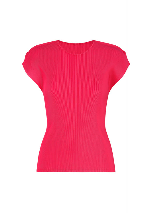 A product shot of the PLEATS PLEASE ISSEY MIYAKE MIST JUNE shirt in bright pink.