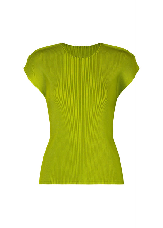 A product shot of the PLEATS PLEASE ISSEY MIYAKE MIST JUNE shirt in yellow green.