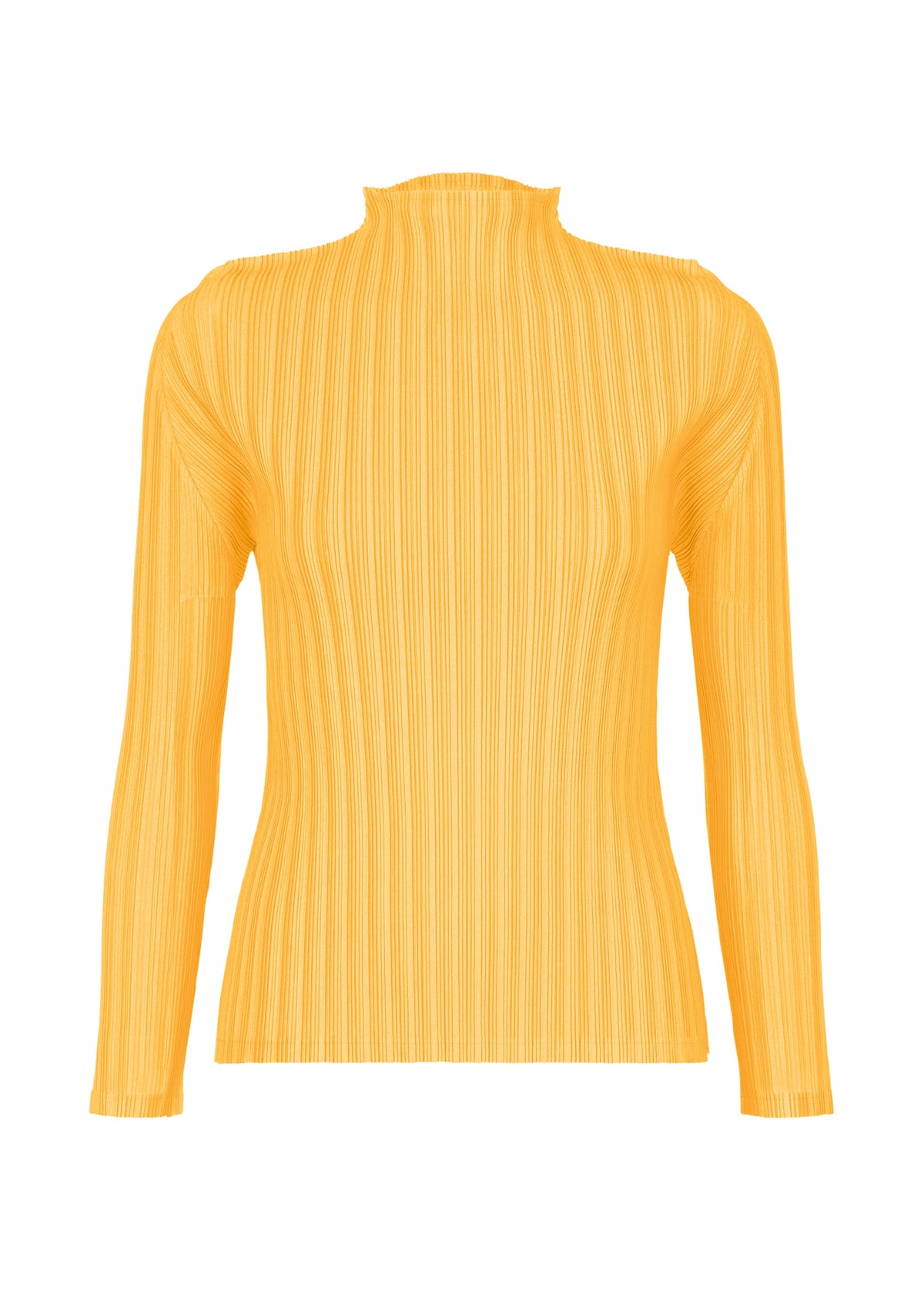 A product shot of the PLEATS PLEASE ISSEY MIYAKE RIB PLEATS JANUARY clothing in yellow (52).