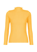 A product shot of the PLEATS PLEASE ISSEY MIYAKE RIB PLEATS JANUARY clothing in yellow (52).