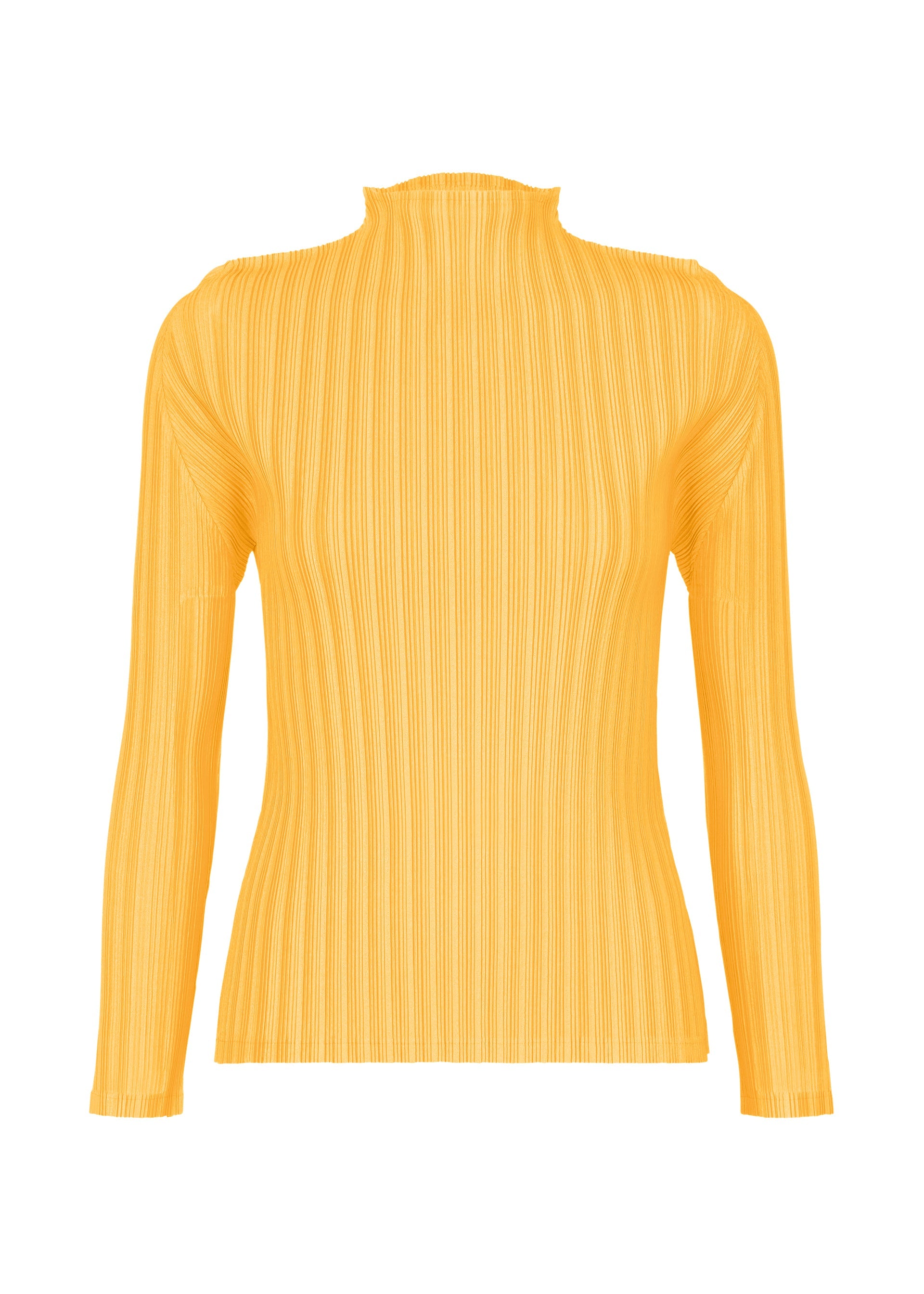 A product shot of the PLEATS PLEASE ISSEY MIYAKE RIB PLEATS JANUARY clothing in yellow (52).