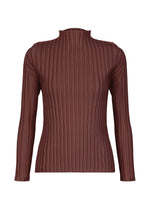 A product shot of the PLEATS PLEASE ISSEY MIYAKE RIB PLEATS JANUARY clothing in bordeaux (84).