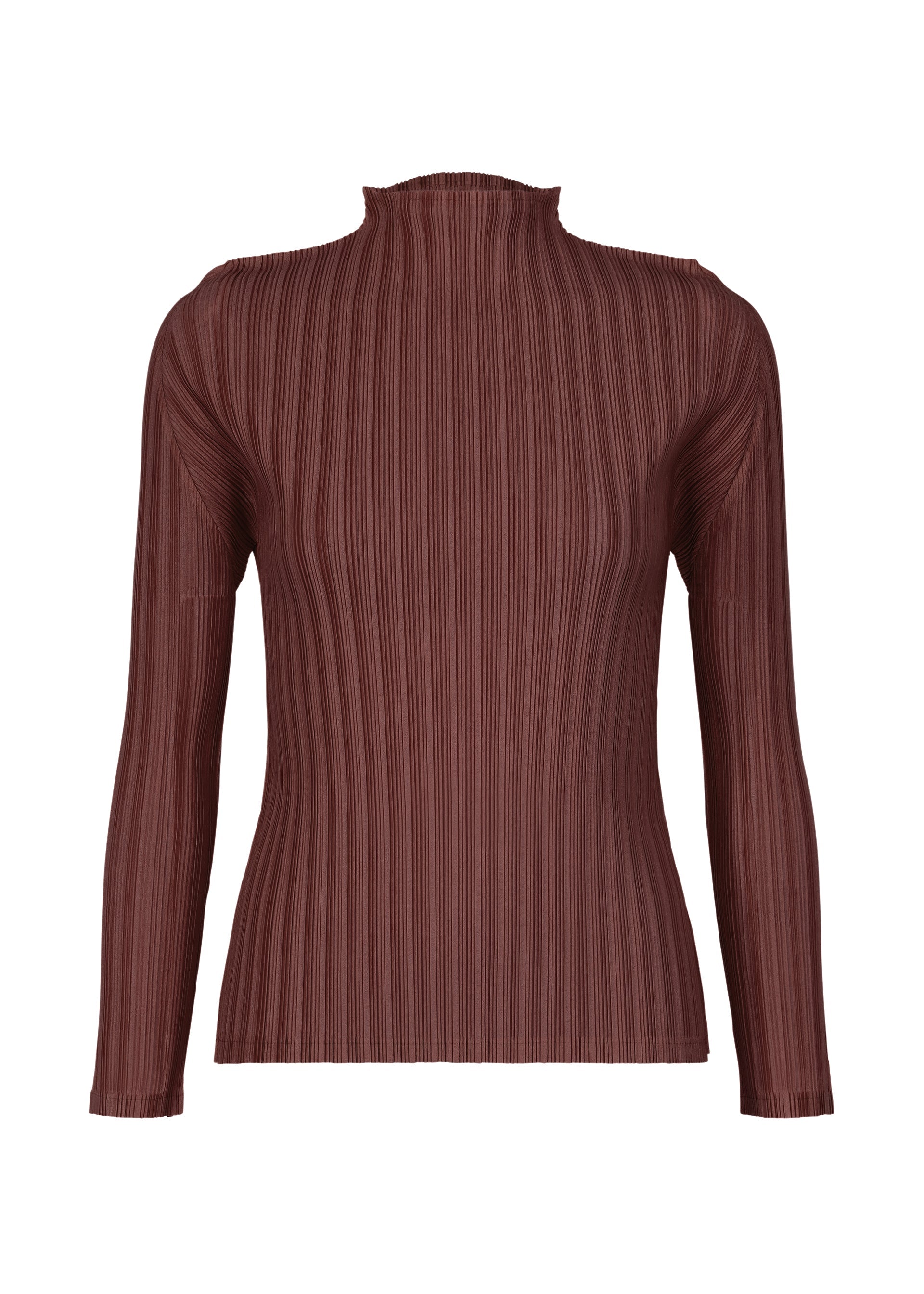 A product shot of the PLEATS PLEASE ISSEY MIYAKE RIB PLEATS JANUARY clothing in bordeaux (84).