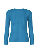 A product shot of the PLEATS PLEASE ISSEY MIYAKE RIB PLEATS FEBRUARY shirt in deep blue (76).