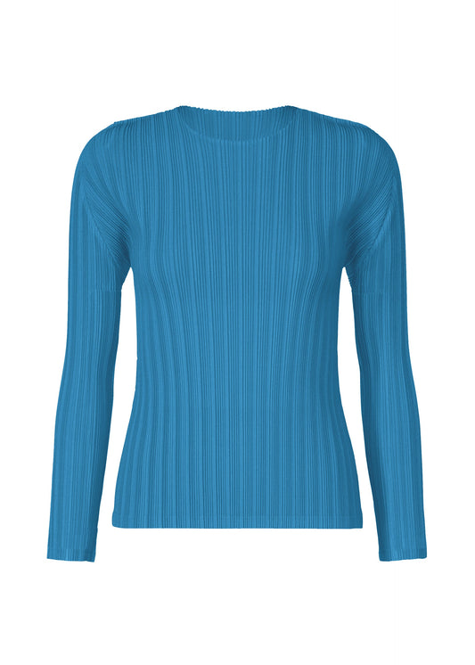A product shot of the PLEATS PLEASE ISSEY MIYAKE RIB PLEATS FEBRUARY shirt in deep blue (76).