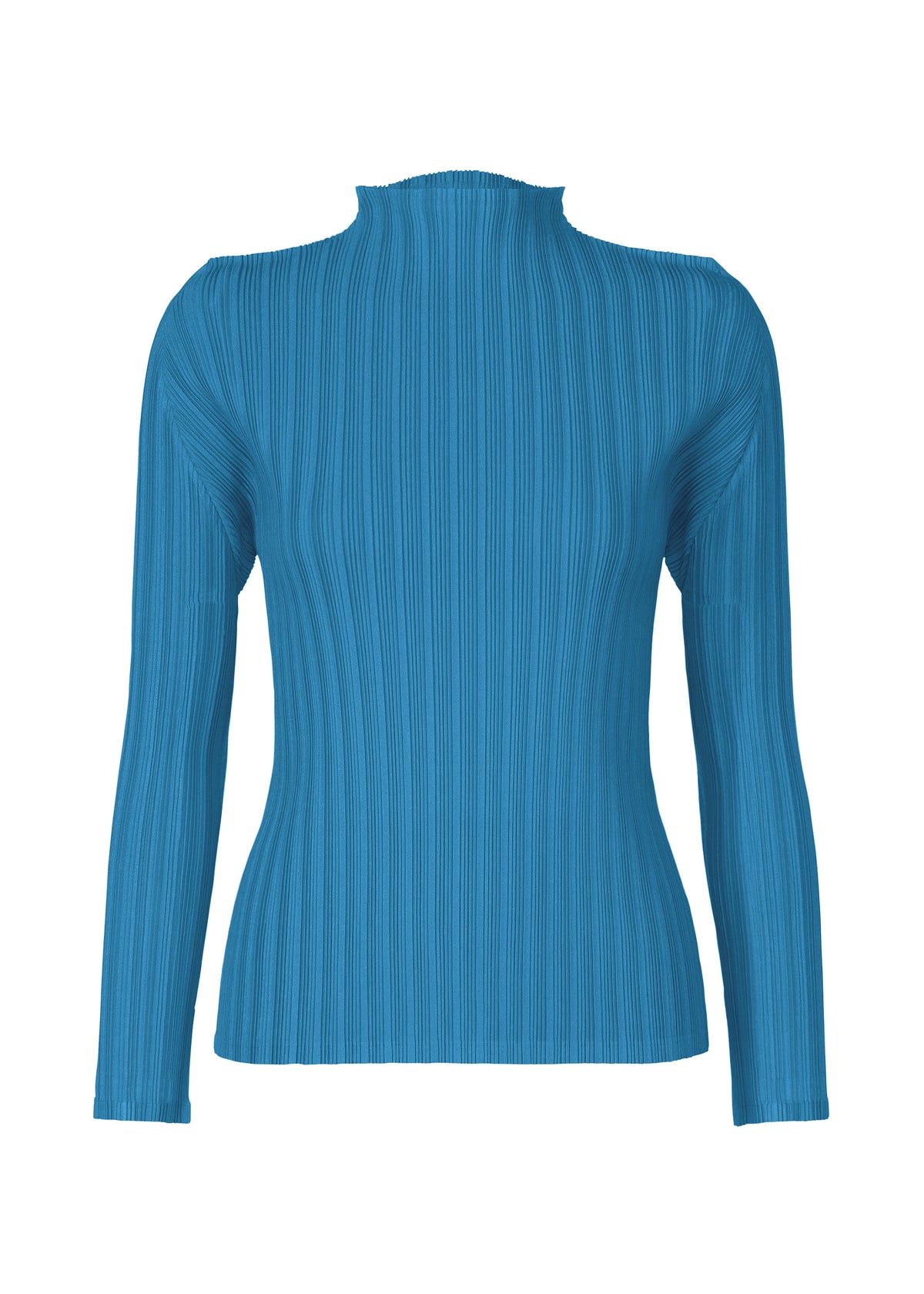 A product shot of the PLEATS PLEASE ISSEY MIYAKE RIB PLEATS FEBRUARY shirt in deep blue (76).