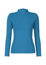 A product shot of the PLEATS PLEASE ISSEY MIYAKE RIB PLEATS FEBRUARY shirt in deep blue (76).