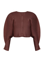A product shot of the PLEATS PLEASE ISSEY MIYAKE RIB PLEATS JANUARY clothing in bordeaux (84).
