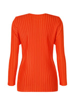 A detail shot of the PLEATS PLEASE ISSEY MIYAKE RIB PLEATS FEBRUARY cardigan.