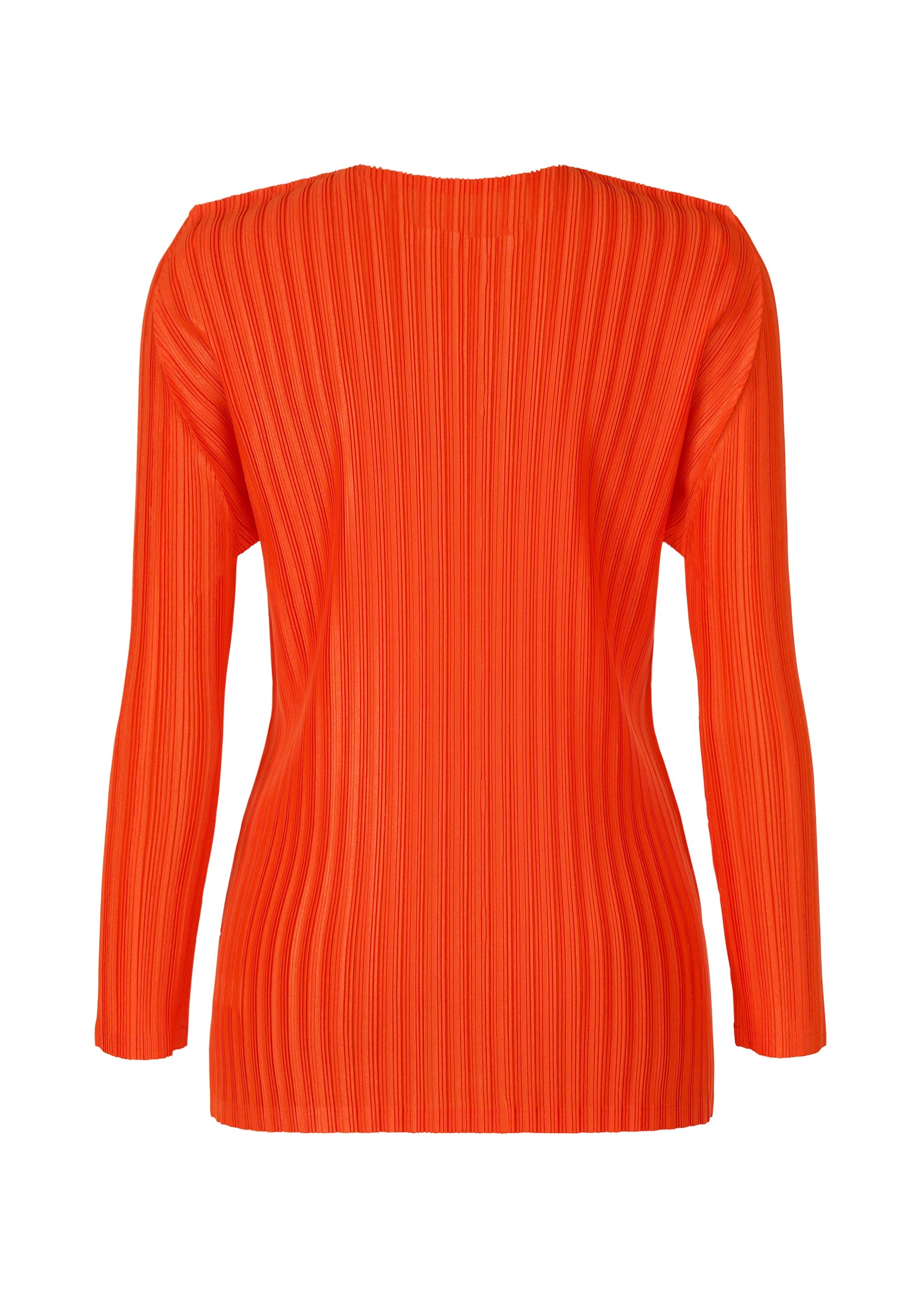 A detail shot of the PLEATS PLEASE ISSEY MIYAKE RIB PLEATS FEBRUARY cardigan.