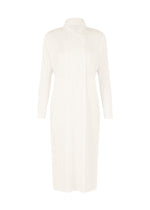 A product shot of the PLEATS PLEASE ISSEY MIYAKE MONTHLY COLORS FEBRUARY coat in white (01).