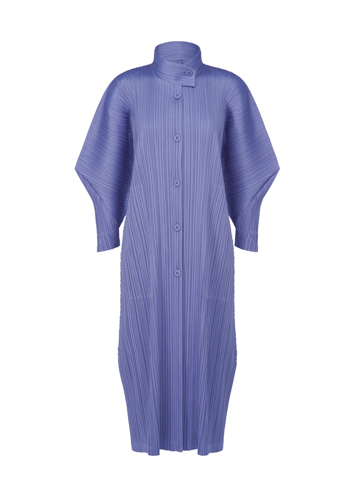 A product shot of the PLEATS PLEASE ISSEY MIYAKE SKYLINE clothing in steel blue (74).