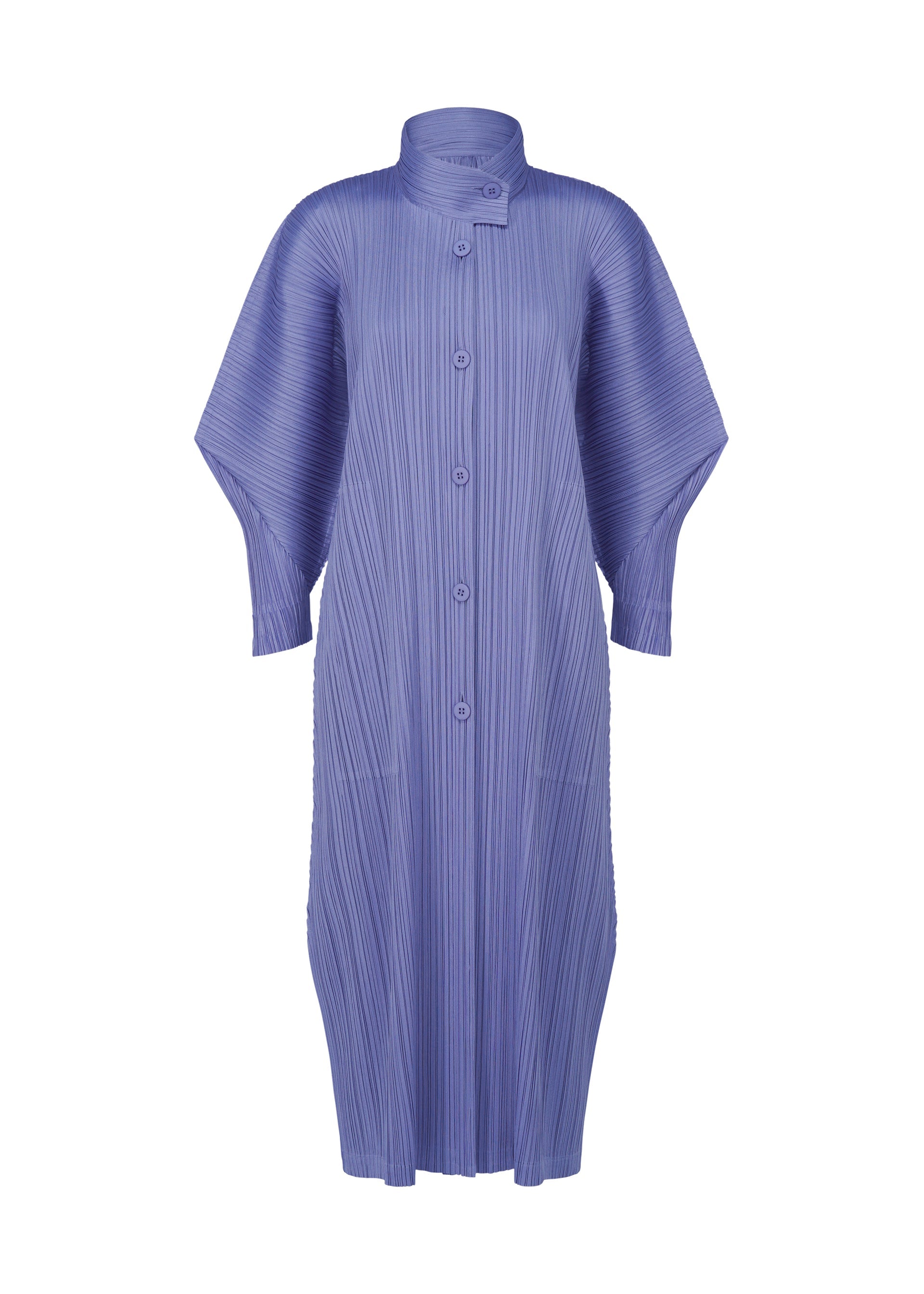 A product shot of the PLEATS PLEASE ISSEY MIYAKE SKYLINE clothing in steel blue (74).