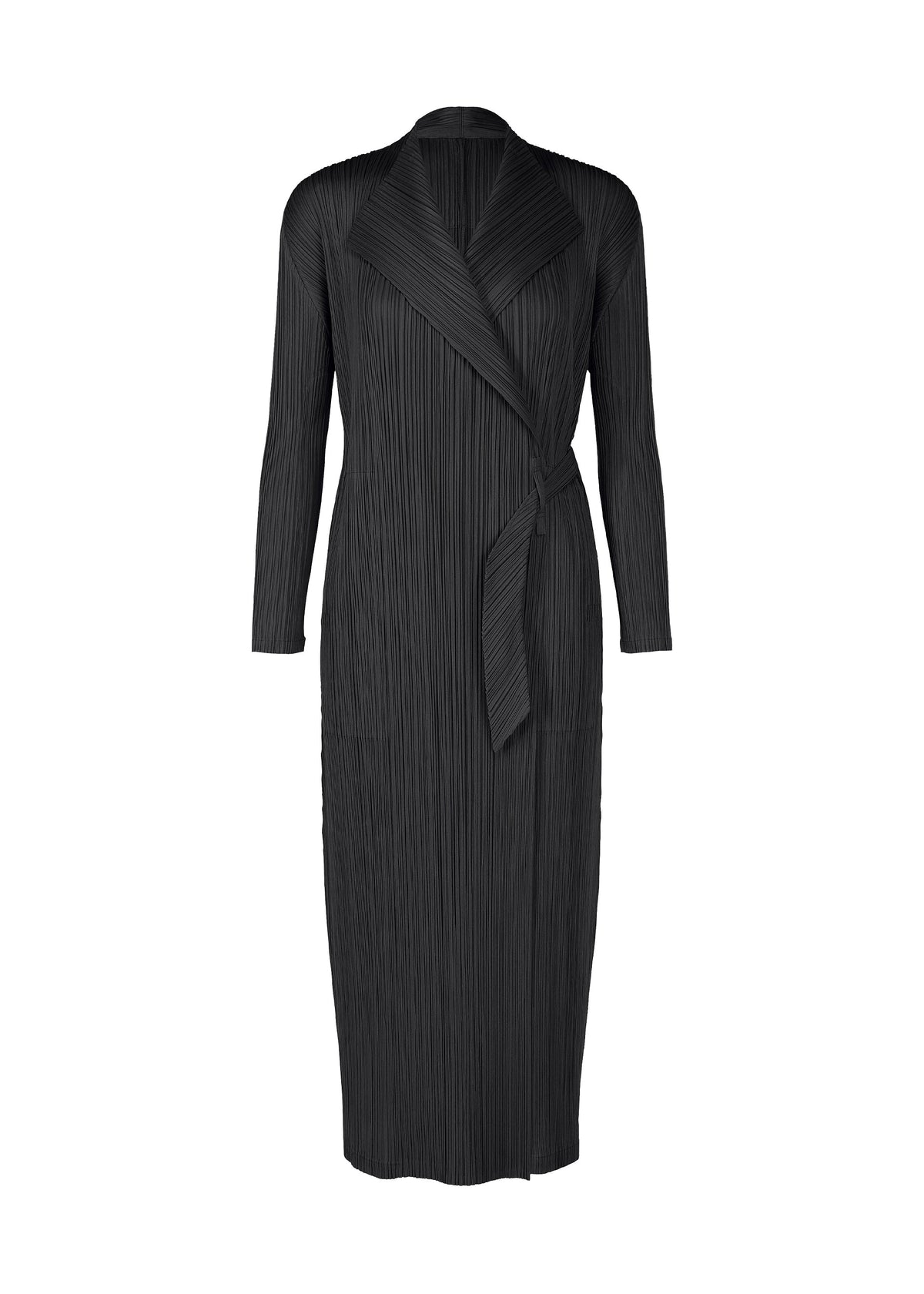 A product shot of the PLEATS PLEASE ISSEY MIYAKE FACADE coat in black (15).